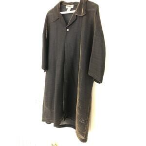 Vintage Le Monde Collection Men’s Short Sleeve‎ Shirt XL Black Gold Rayon Lurex